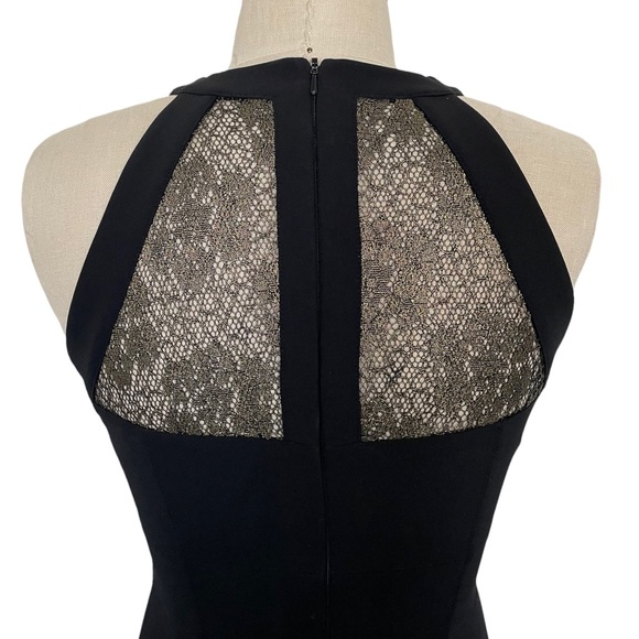 Karen Millen Sleeveless Black Sheath Dress with Lace Panels Size 4 - Picture 5 of 8